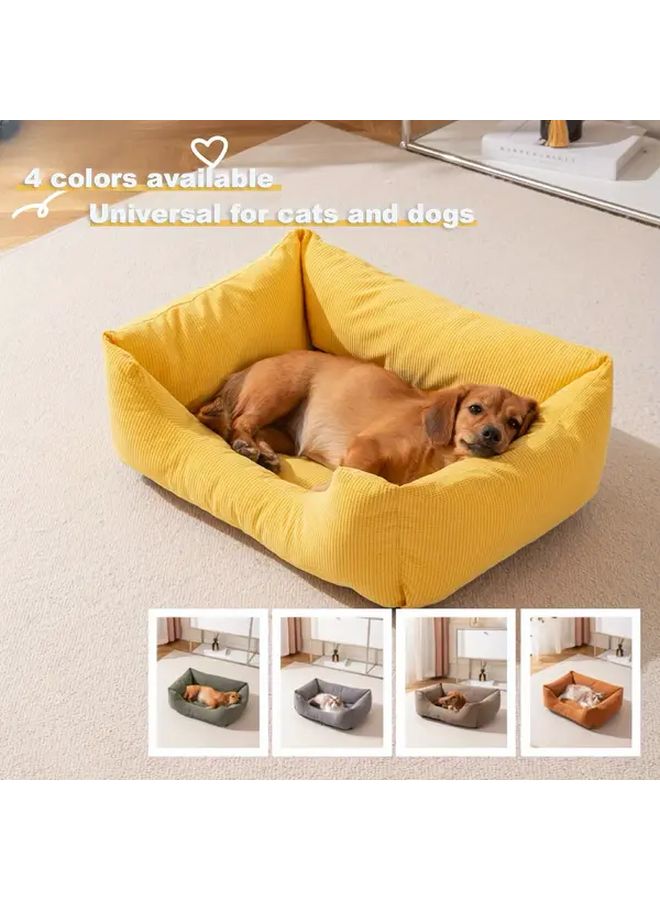 سرير حيوان أليف كاكي كبير 31 4 بوصة قابلة للغسل في الغسالة سجادة ناعمة مهدئة غير قابلة للانزلاق - Image 1